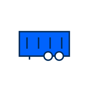 Royal blue colored drop shipping trailer